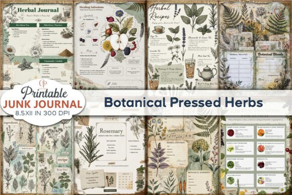 Botanical Pressed Herbs Junk Journal: A Designer's Guide to This Digital Art Collection
