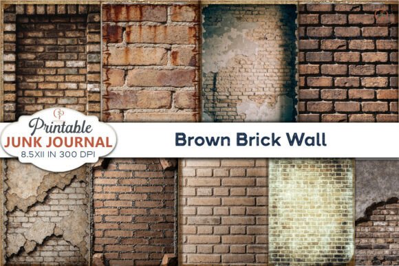 Brown Brick Wall Junk Journal Pages: Urban Texture for Creative Projects