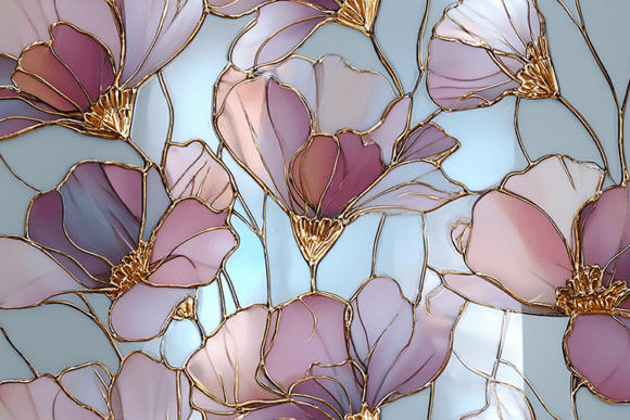 Elegant Floral Stained Glass Pattern: A Designer's Asset
