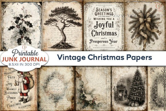 Embrace Nostalgic Charm with Vintage Christmas Papers Junk Journal
