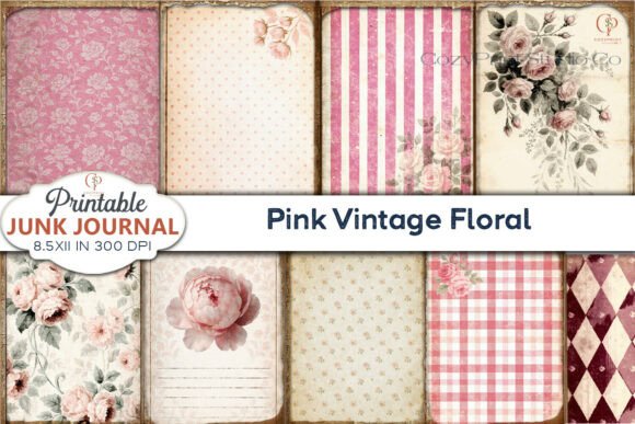 Embracing Nostalgia: Pink Vintage Floral Junk Journal Pages