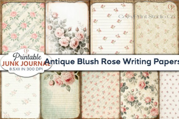 Embracing Soft Elegance with Antique Blush Rose Writing Journal Paper