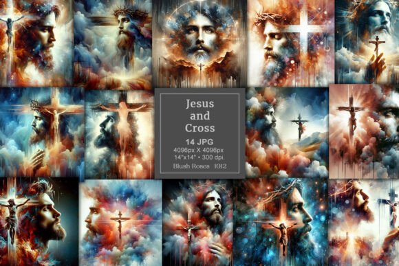Exploring the Visual Narrative of Jesus and Cross Religion Digital Paper