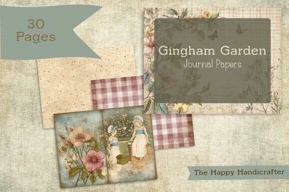 Gingham Garden: Printable Journal Paper for Creative Projects