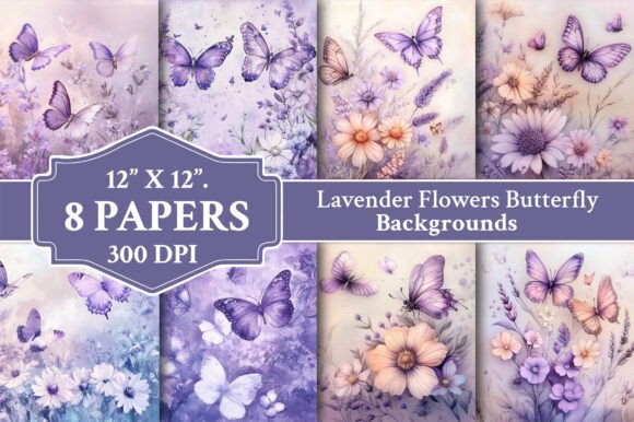 Lavender Flowers Butterfly Digital Paper: A Designer's Delight