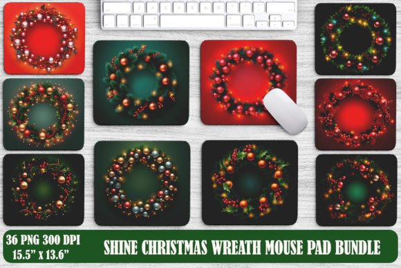 Shine Christmas Wreath Mouse Pad: A Festive Design Asset