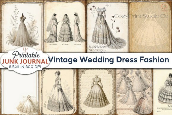Timeless Elegance: The Vintage Wedding Dress Junk Journal Aesthetic