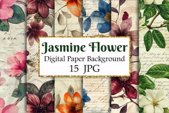 Timeless Elegance: Using Vintage Jasmine Flower Digital Paper