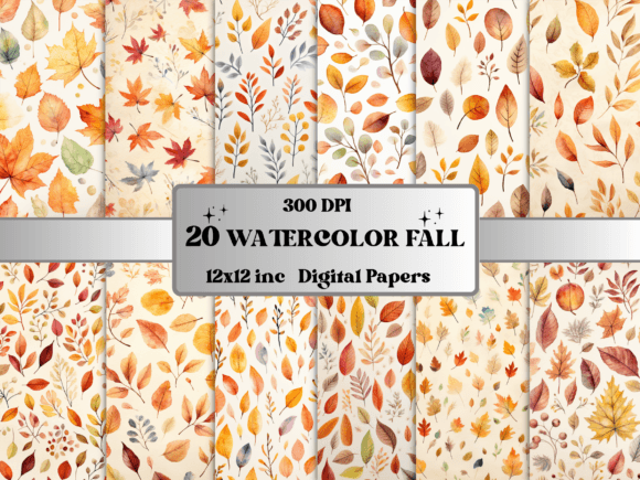 Unlocking Autumn's Charm: Watercolor Fall Leaves Digital Paper