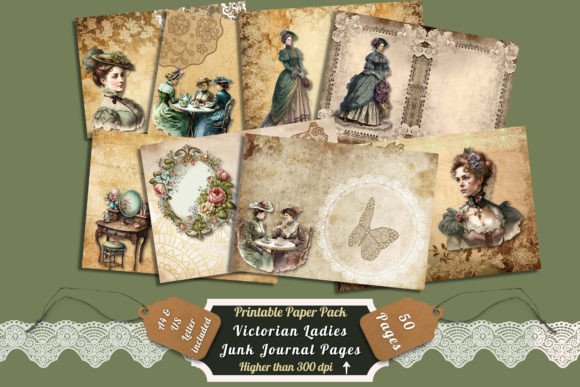 Victorian Lady Women Digital Papers: Timeless Elegance for Your Projects
